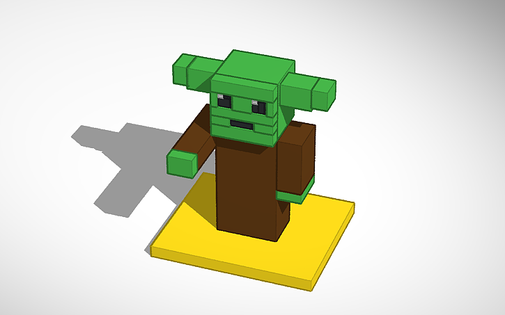 3D design baby yoda Tinkercad