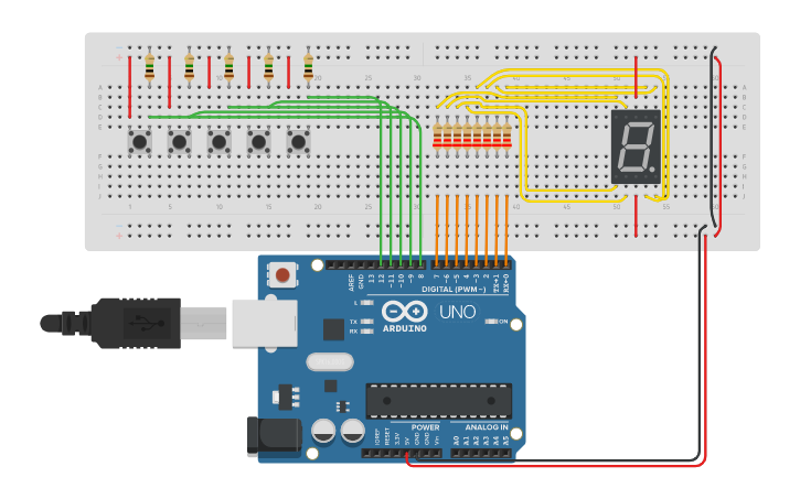 Circuit design Ascensor 5 pisos - Tinkercad