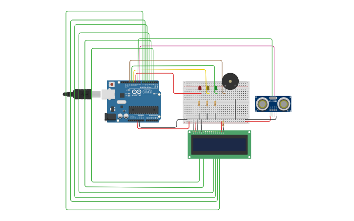 Circuit design Car Obstacle Detection Sensor - Tinkercad