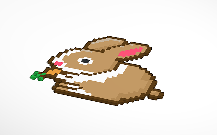 3D design Pixel Rabbit - Tinkercad