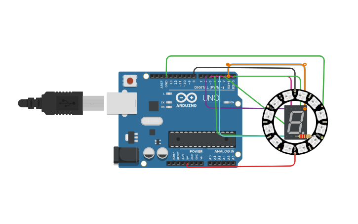 Circuit design Temporizador com fita de Led | Tinkercad