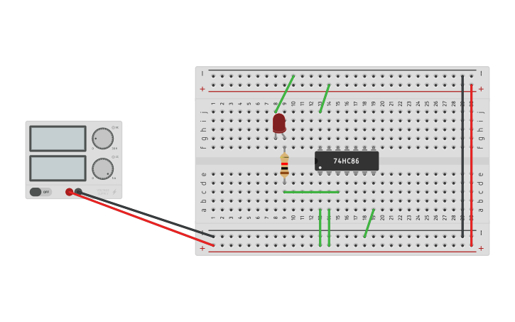 Circuit design 74HC86 - Tinkercad