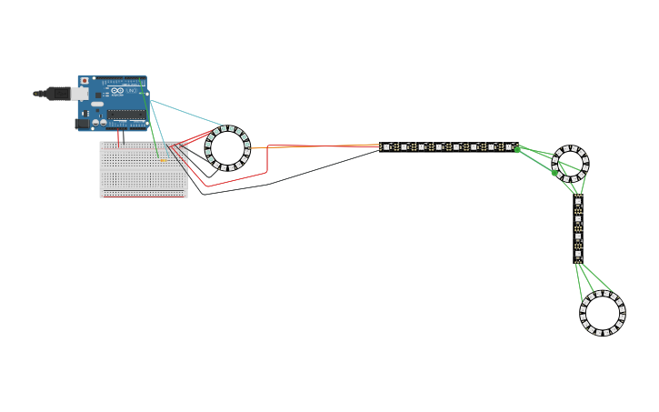 Circuit design Neopixel LED RGB inteligente | Tinkercad