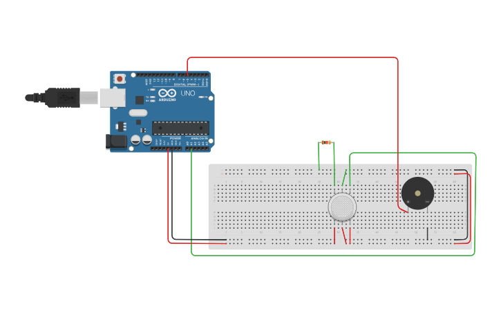 Circuit design GAS SENSOR - Tinkercad
