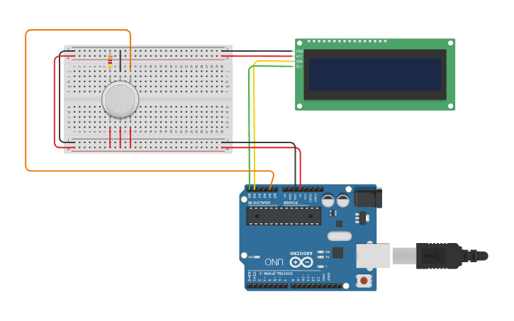 Circuit design Proyecto Alcoholimetro - Tinkercad