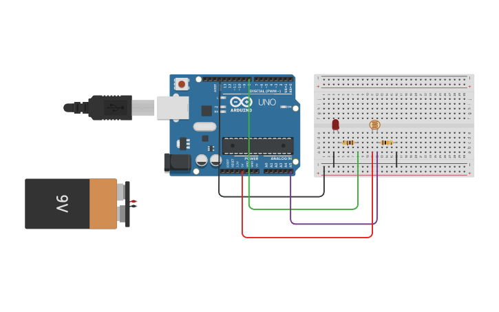 Circuit design Light Sensor | Tinkercad
