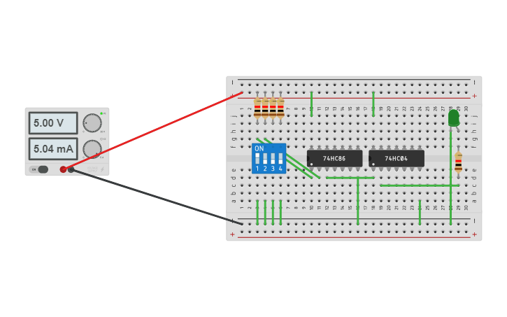 Circuit design XNOR | Tinkercad