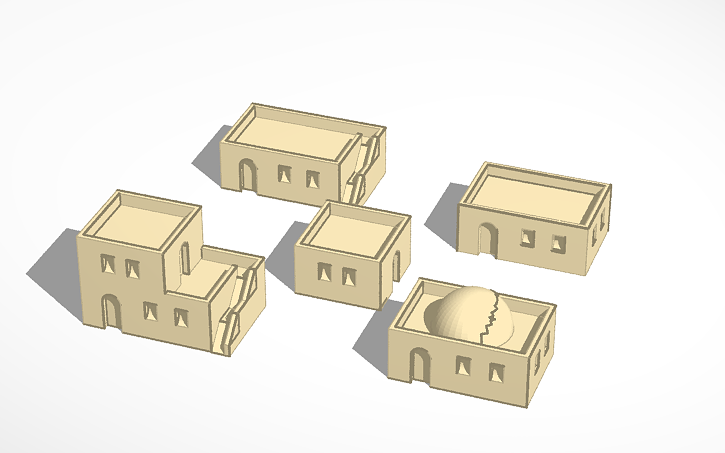 3D design Arabic village_print - Tinkercad
