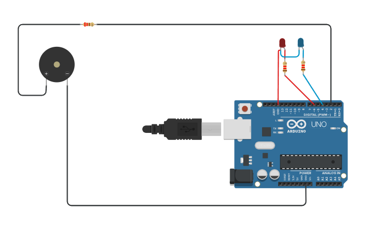 Circuit design Police Siren - Tinkercad