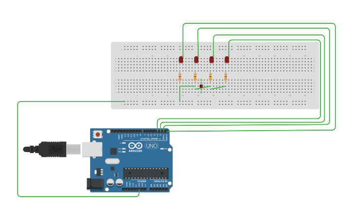 Circuit design for loop - Tinkercad