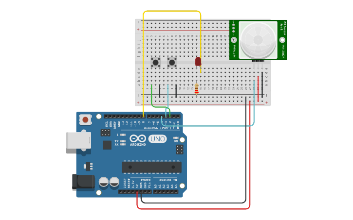 Circuit design Entrada digital sensor - Tinkercad