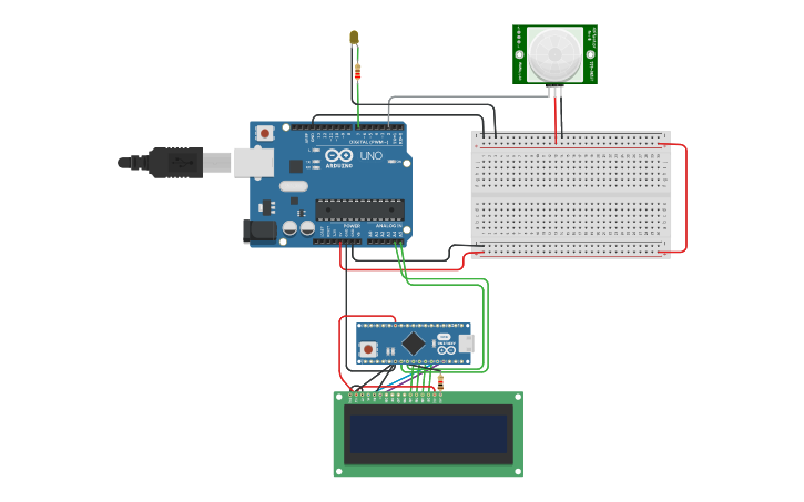 Circuit design PIR Sensor | Tinkercad