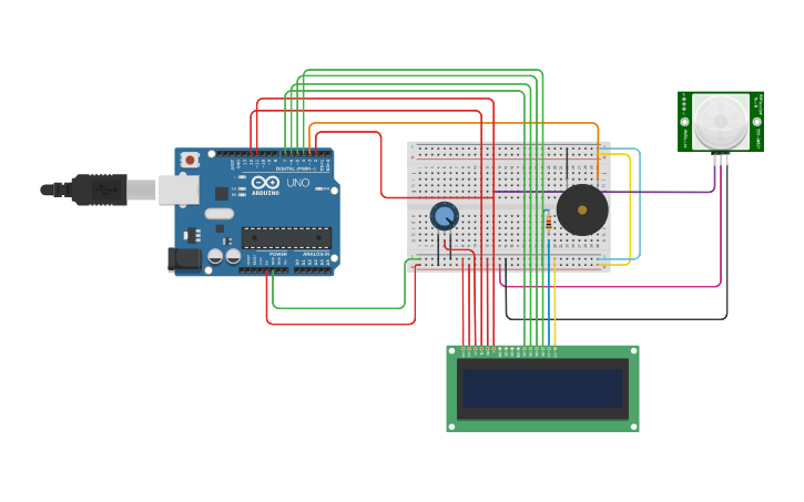 Circuit design Touchless Door Bell | Tinkercad