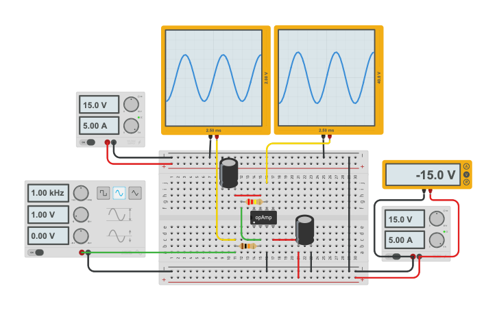 Circuit design Inverting Op-Amp - Tinkercad