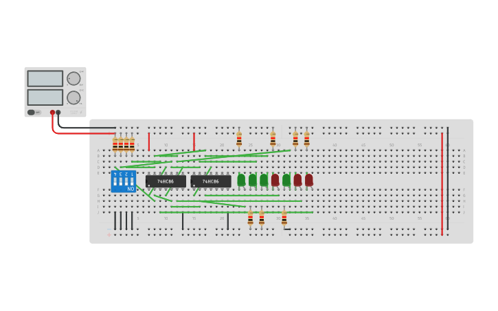 Circuit design Hamming code | Tinkercad