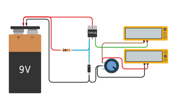 Circuit design Regulator using transistor - Tinkercad