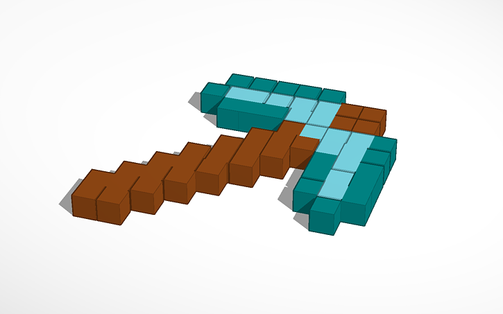 3D design Minecraft pickaxe. - Tinkercad