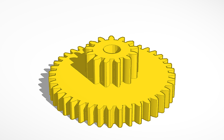 3D design Engrenagem 40 dentes por 13 dentes - Tinkercad