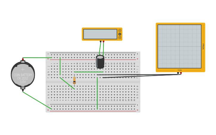 Simple Rctimer Circuit design rc timer - Tinkercad