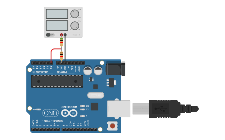 Circuit design DAC Voltmeter 30V | Tinkercad