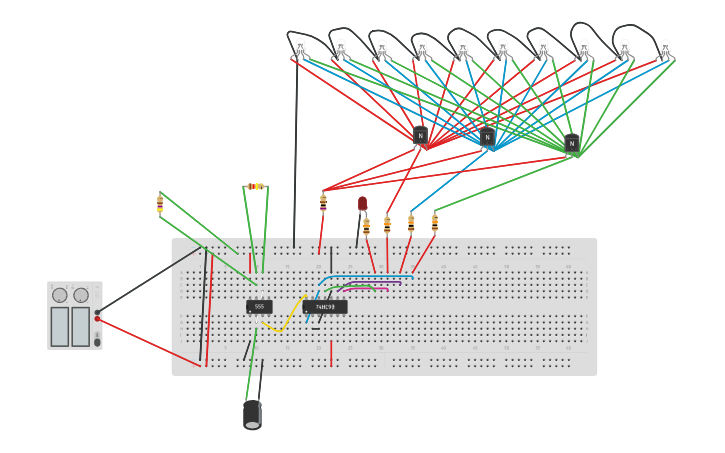 Circuit design 7493 RGB Color Changer - Tinkercad