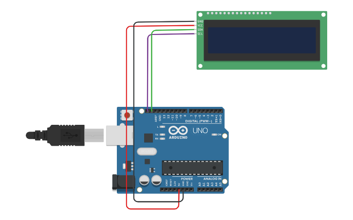 Circuit design Arduino LCD - Tinkercad