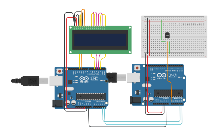 Circuit design TMP36-Arduino-I2C-Arduino-LCD - Tinkercad