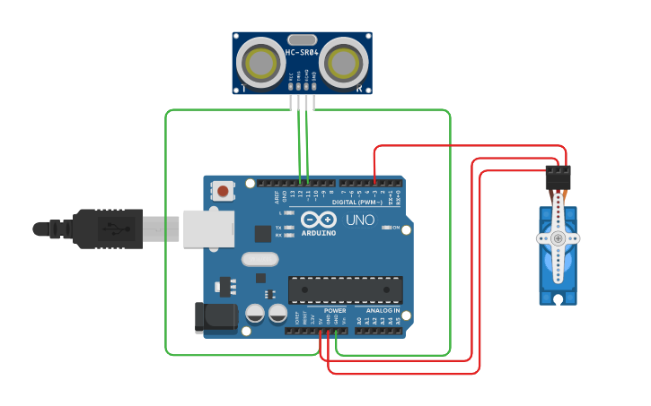 Circuit design servo - Tinkercad