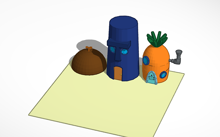 3D design spongebob house | Tinkercad