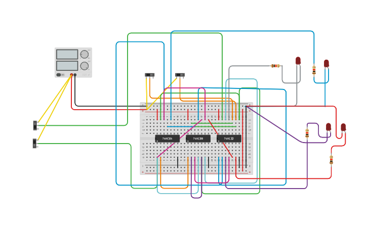 Circuit design BCD to Excess-3 Code | Tinkercad