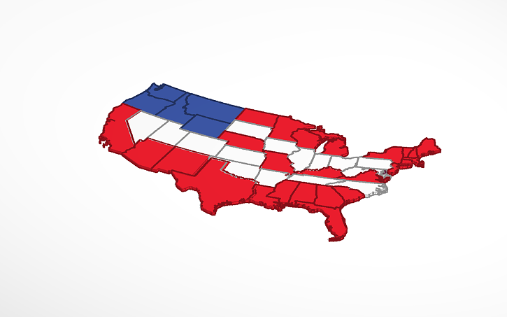 3D design United States American Flag Design | Tinkercad