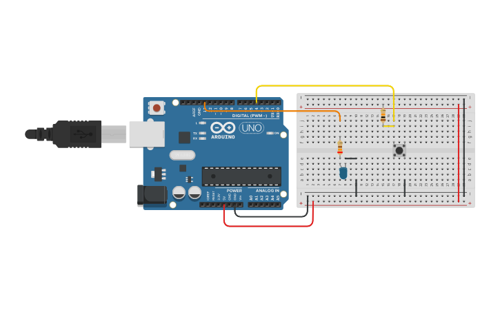 Circuit design Arduino physical INPUT_PULLUP | Tinkercad
