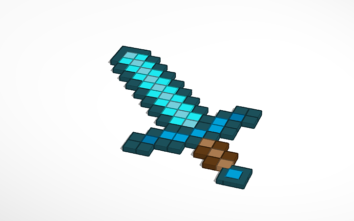 Minecraft Detailed Sword Design 3D design Minecraft Sword - Tinkercad