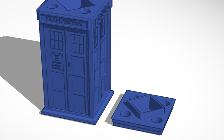 3D design Tardis pencil holder | Tinkercad