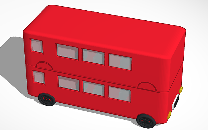 3D design Copy of DOUBLE DECKER BUS - Tinkercad