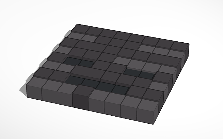 Minecraft Wither Skeleton Face Tinkercad