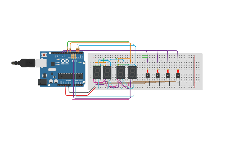 reloj con Display 7 Segmentos 4 Digitos Arduino