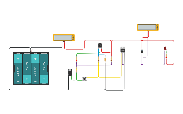 Circuit design Latching ON/OFF Circuit - Tinkercad