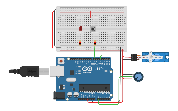 Circuit design Arduino servo motor controlling with potentiometer and ...