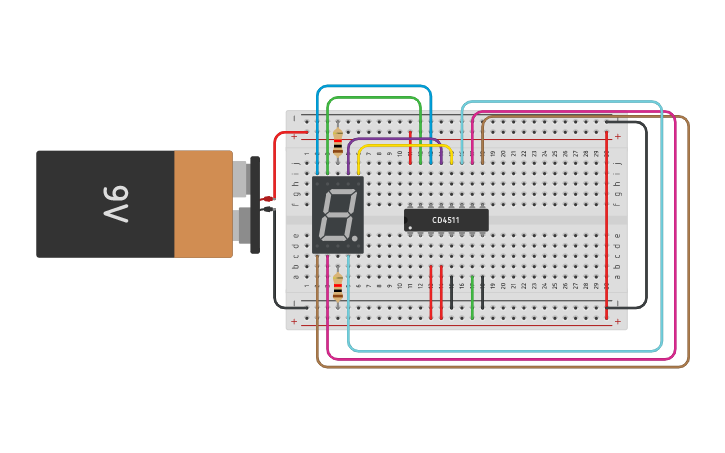 Circuit Design 7 Segment Display And Decoder Tinkercad 8018