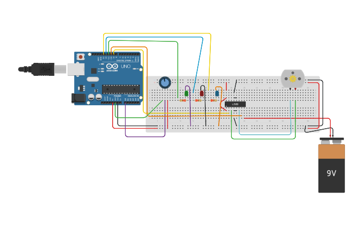 Circuit design El Motor Dc con cambio de rpm y sentido de giro con leds ...