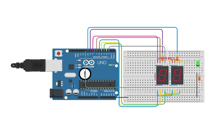 Circuit design Decimal-counter-A - Tinkercad