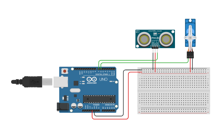 Smart Gate System Arduino Circuit design SMART GATE | Tinkercad