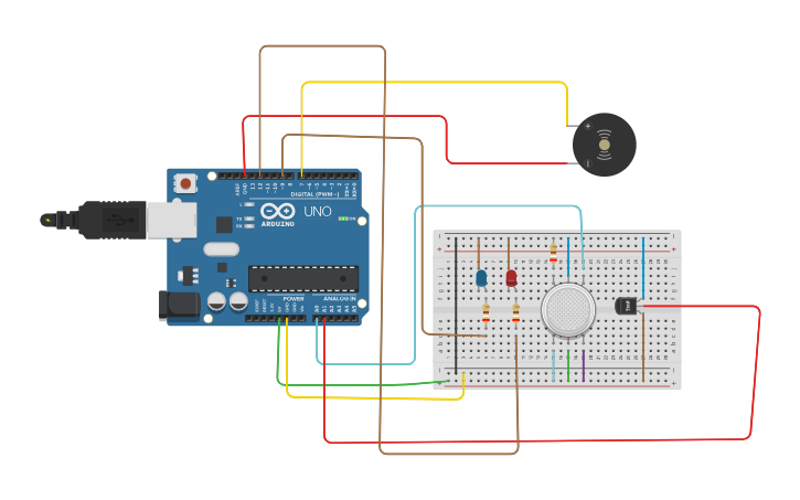 Circuit design flame sensor - Tinkercad