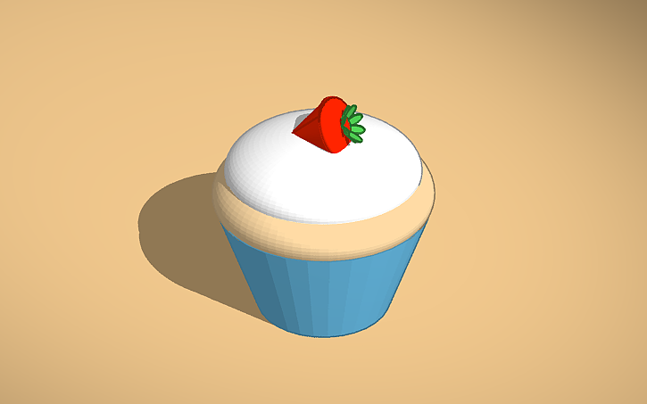 3d Design Strawberry Cupcake Tinkercad