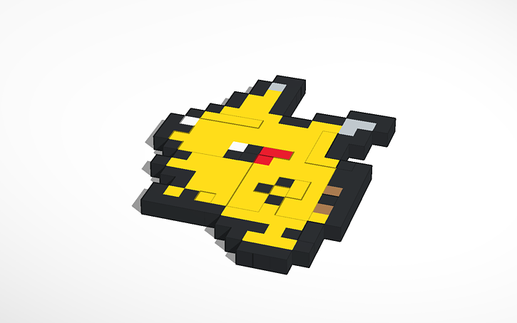 3D design Pikachu Pixel Art #025 | Tinkercad
