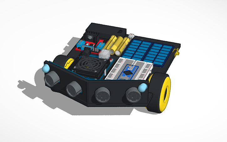 3D design Copy of OBSTACLE AVOIDER ROBOT ARDUINO SHADOWLESS - Tinkercad