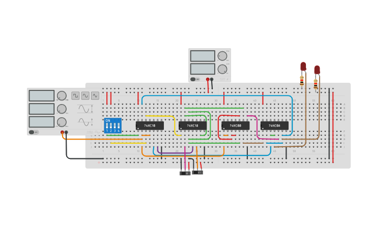 Circuit design MASTER SLAVE JK Flip Flop - Tinkercad