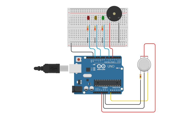 Circuit design Projeto Sensor de Gás N2 - Automação Industrial - Tinkercad