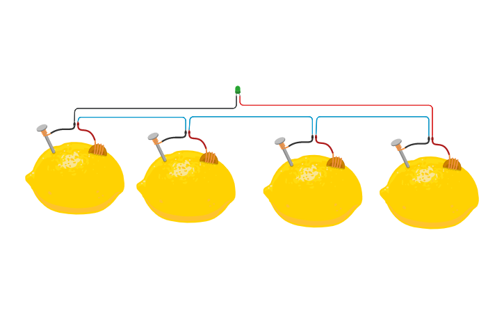 Circuit design Батарейка из лимона | Tinkercad